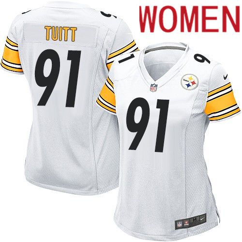 Women Pittsburgh Steelers #91 Stephon Tuitt Nike White Game NFL Jersey